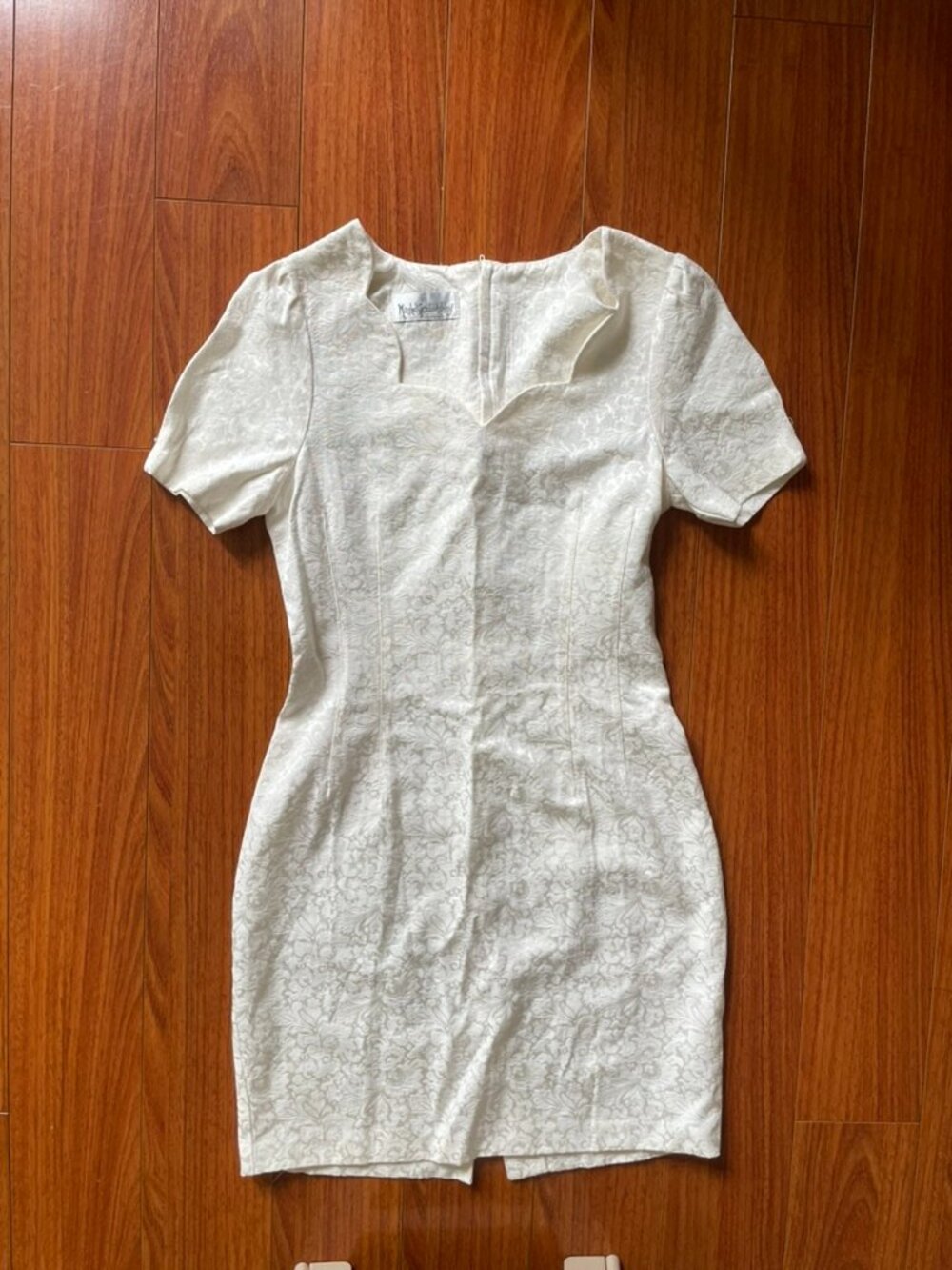 Marshal Gerald Ashley Vintage Scalloped Neck White Dress